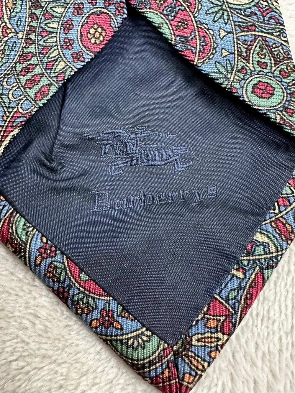 Vintage Burberry Tie multicolor medallion paisley. Equestrian Knight men’s